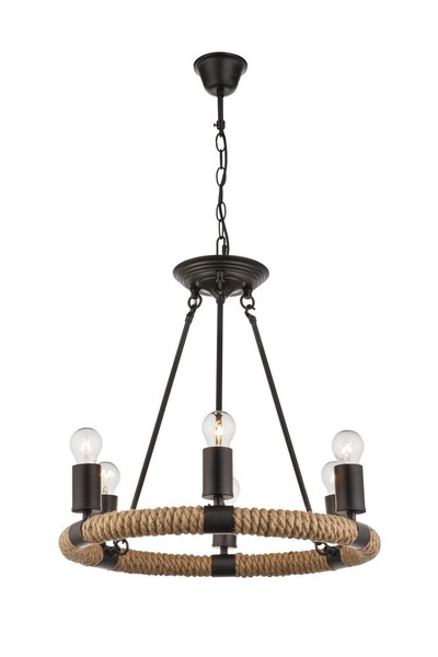 Globo Ulleu HäNgeleuchte Metall Schwarz, 6X E27, 126 Cm, IP20, Pendelleuchte Mit-image