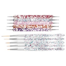 10pcs Nail Dotting Tools Set: Dual End Nail Art Dotting Tools Set - Fingernail