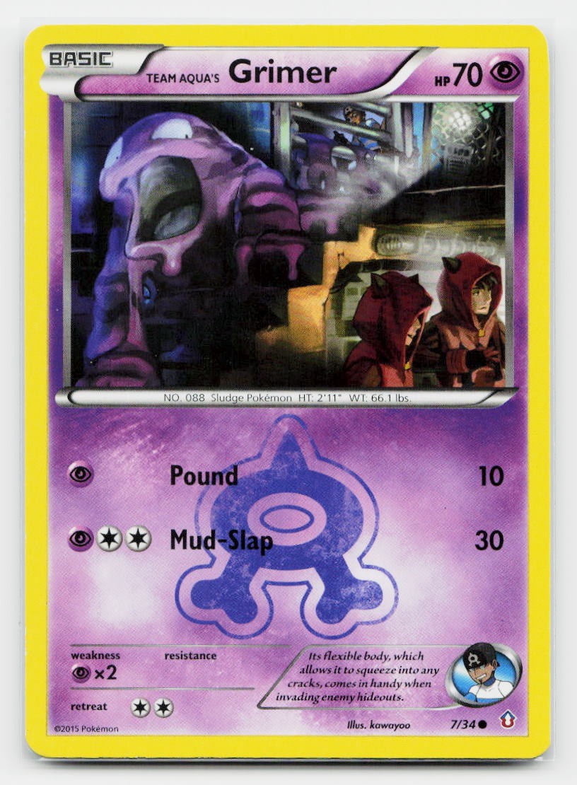 Team Aqua's Grimer Common Double Crisis 7/34 Pokemon TCG
