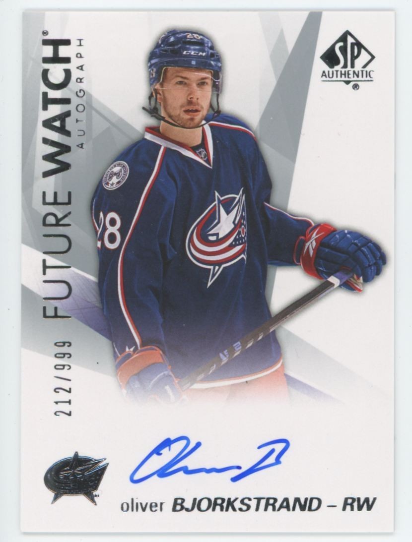 2016-17 SP AUTHENTIC Oliver Bjorkstrand FUTURE WATCH AUTO RC ROOKIE /999