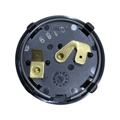 MOMO Chrome Arrow Over Matte Black Round Lip Horn Button - Picture 2 of 2