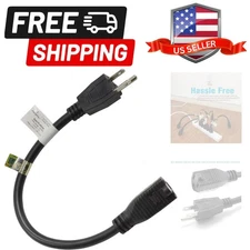 3 Prong 1ft Power Extender Cord Cable, Adapter, Outlet Saver,  Listed, Indoor...