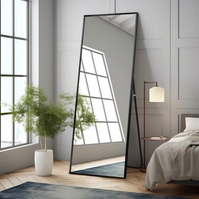 NeuType Full Length Mirror, 64''x21'' Body Mirror with Stand Floor Standing Wal...