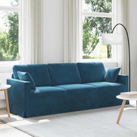 Sofa Blau 228 X 78 X 80 Cm Samt
