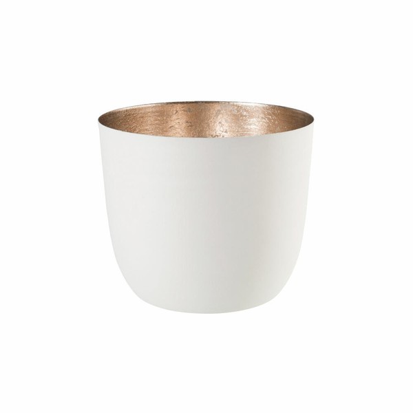 Gift Company Windlicht Madras M Teelichthalter Kerzenhalter Weiß Gold H 8.5 Cm-image