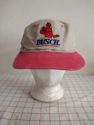 STL St Louis Cardinals Busch Cap Hat Red Beige Adjustable Two Toned Redbird Bat