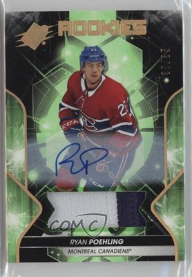 2019 SPx Rookies Premium Material Autos 30/35 Ryan Poehling Rookie Auto RC 0dk