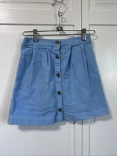 H M Girl Blue Corduroy Botton Down Skirt 7