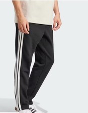 Adidas Men s Sz Small Black W/White Stripes Sweatpants Regular Fit Straight Leg