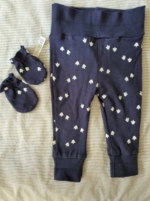 Petit Lems Mini Threads Baby Hose & Fäustlinge 6 Monate Bio Baumwolle Neu