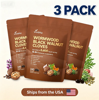 3pc Vivonu Wormwood Black Walnut Cloves 480 Softgels Free Shipping
