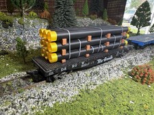 1:87 Ho Scale 30ft Black/Gold Tipped Pipe Load - Tall Stack(4.1in)
