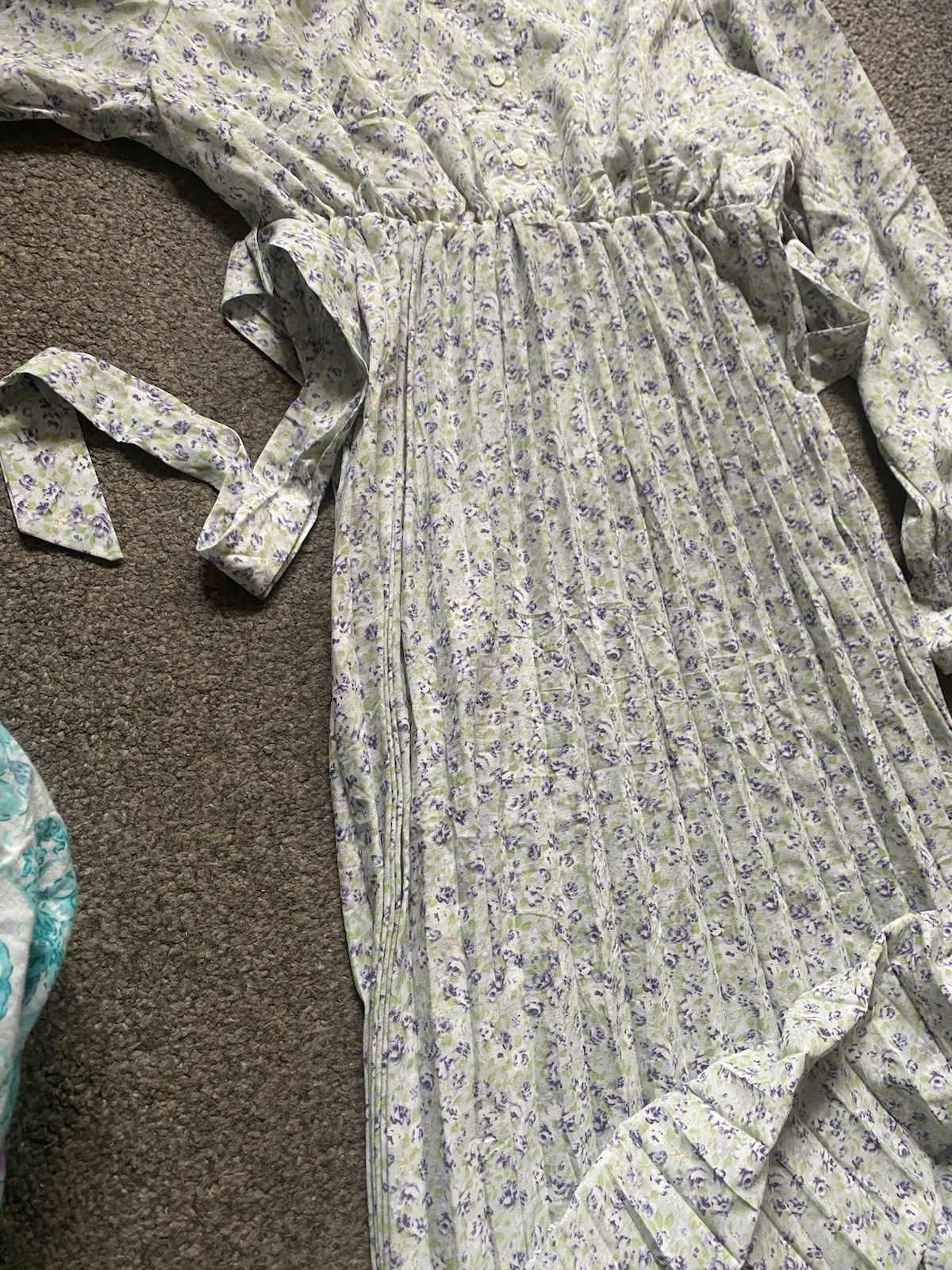 OFF WHITE Abito lungo blu bianco sporco nuovo con etichette taglia M