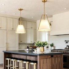 Brass Vintage Pendant Light Adjustable Hanging Light Fixtures for Dining Room