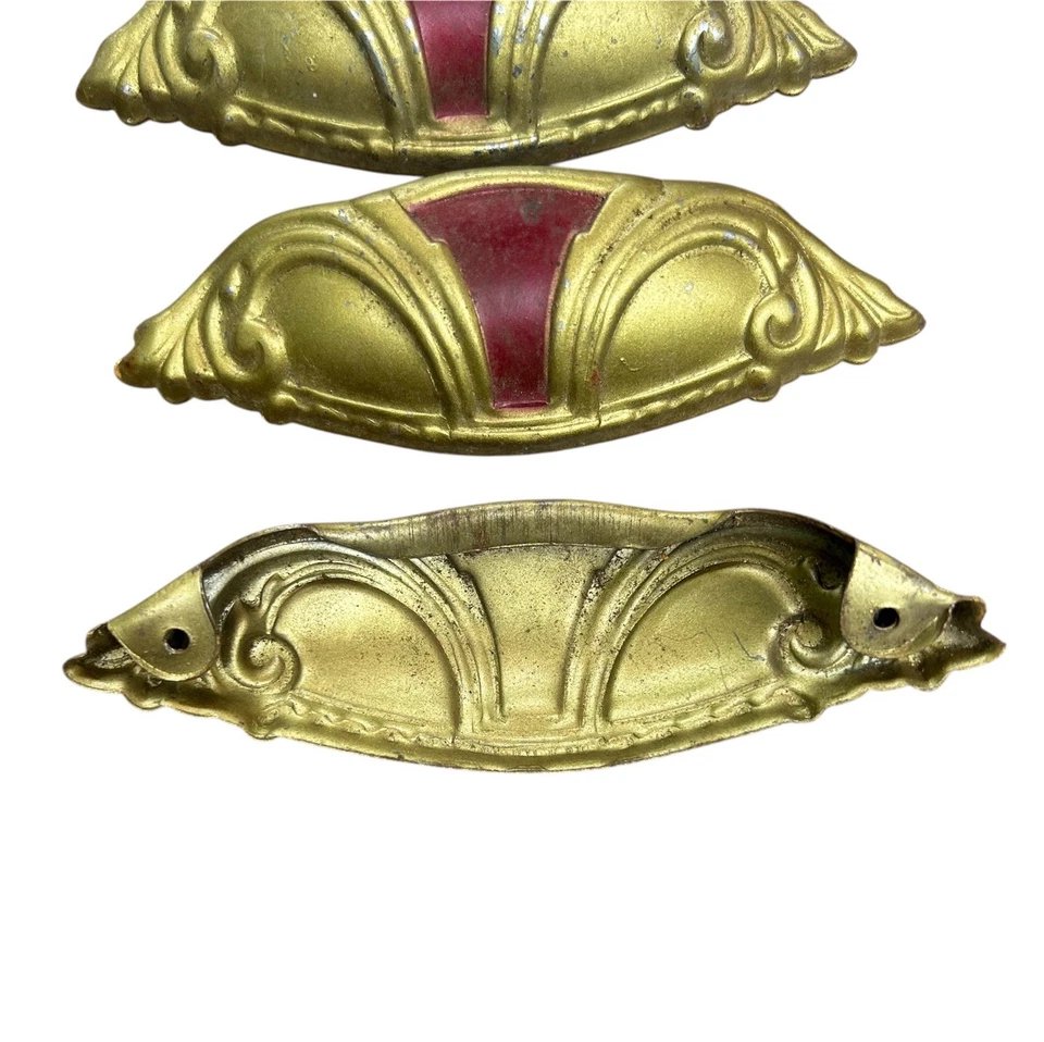 Cinco (5) tiradores de cajón vintage Art Deco cascada Foto 3 de 3