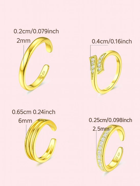 18k Gold Plated Toe Rings - image 2 of 3