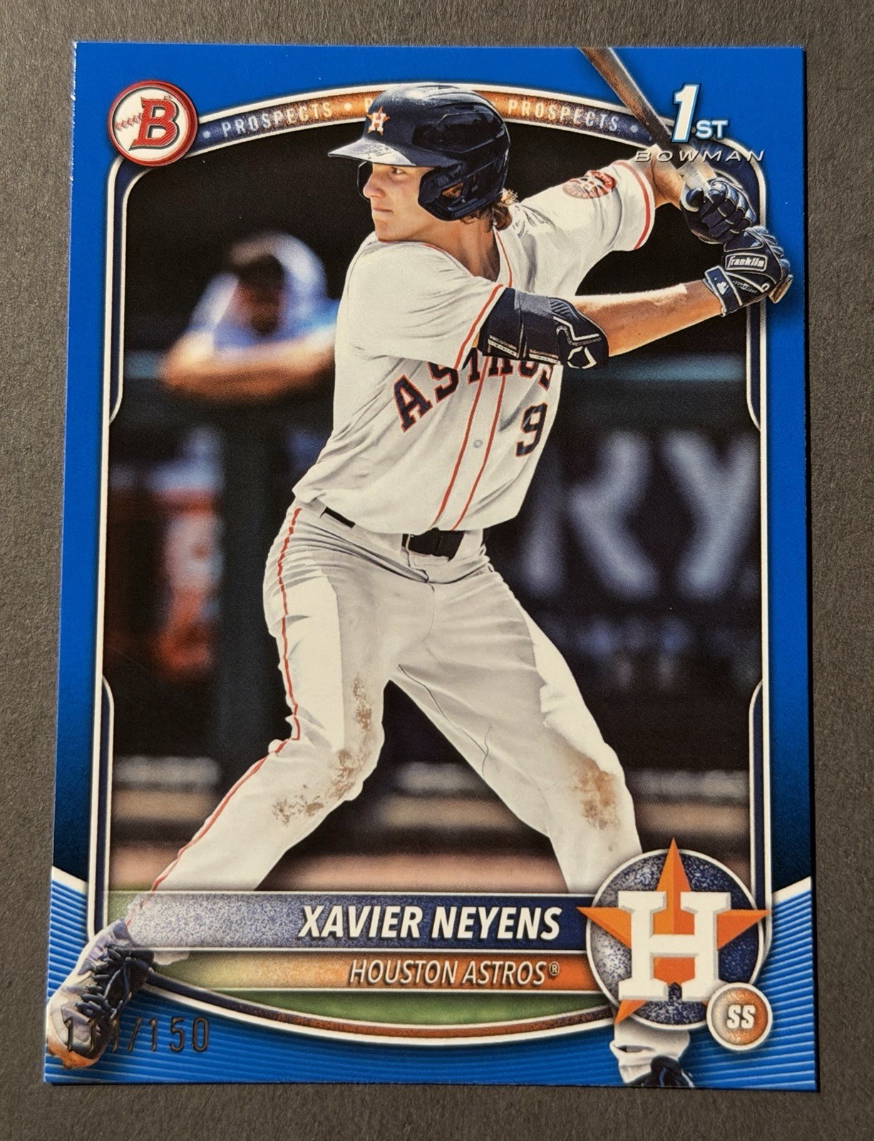 Xavier Neyens 2025 Bowman Draft 1st Blue Paper  /150 Astros