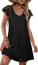 WIHOLL Summer Dresses for Women 2025 Sundresses Casual Swing T Shirt Mini