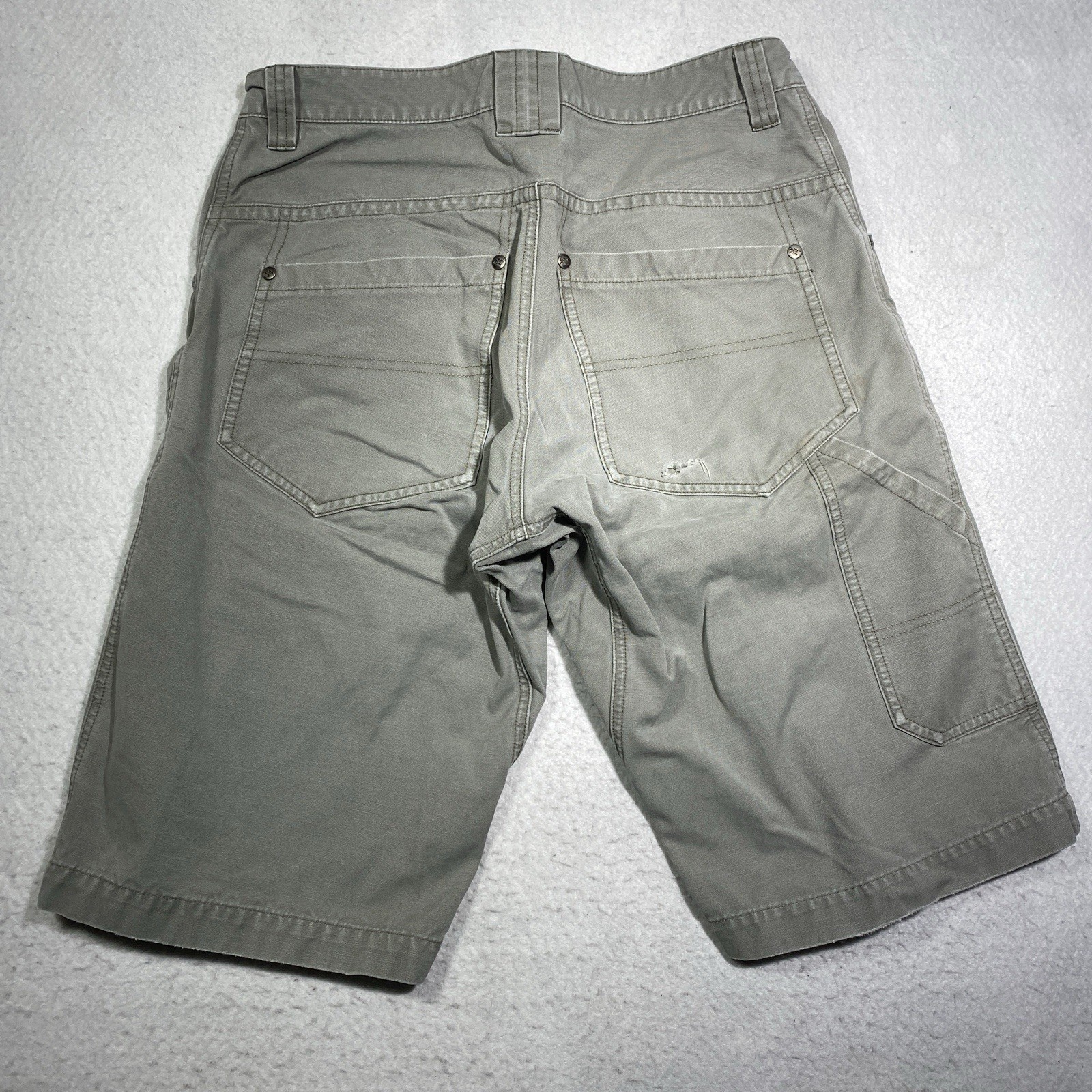 Arc'teryx Duck Canvas Shorts Mens 30 Gray Double Knee Pantaloncini Uomo