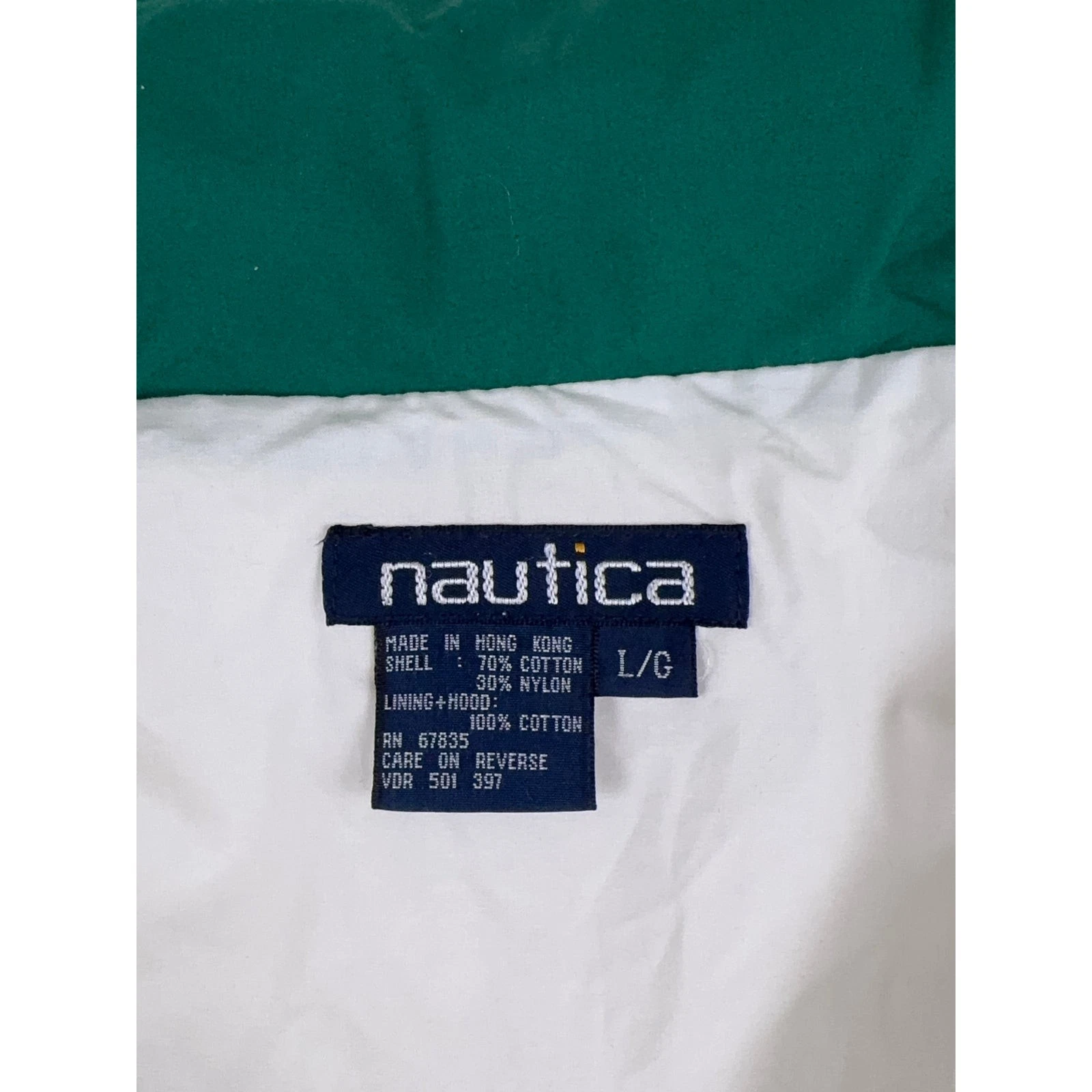Vintage 90s Nautica Challenge J-Class Sailing Jacket Large White Hideaway Hood image 4