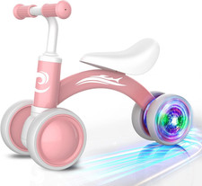Colorful Lighting Baby Balance Bike Toys for 1 Year Old Boy Girl Gifts, 10-36 Mo