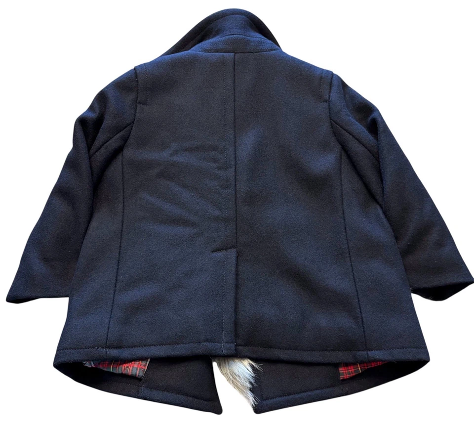 J Crew Crewcuts Navy Unisex Toddler Relaxed Wool-Blend Pea Coat XS - Image 4 of 4