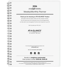2026 Planner Refill, Weekly & Monthly, 7" X 8.75", Medium, Executive, Dayminder