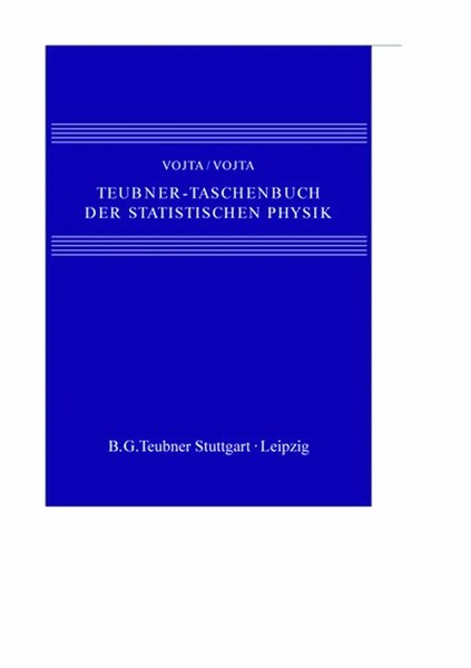 GüNter Vojta (U. A.) | Teubner-Taschenbuch Der Statistischen Physik | Buch | Xiv-image