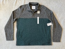 NWT Sonoma Supersoft Sweater Fleece Green/Gray Mens Size XL