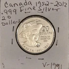 2012 CANADIAN 20 DOLLAR 9999 FINE SILVER QUEEN ELIZABETH COMMEMORATIVE COIN RARE