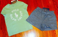 POLO RALPH LAUREN AUTHENTIC GIRLS ORIGINAL BRAND NEW 2Pc SHORTS SET Size 6, NWT