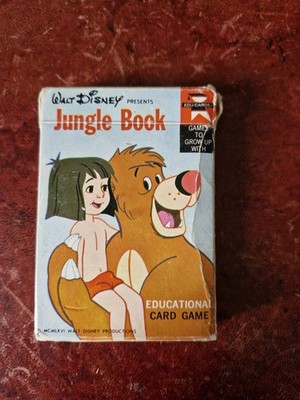 Vintage 1966 Walt Disney Jungle Book Educational Card Game Edu-Cards Complete.