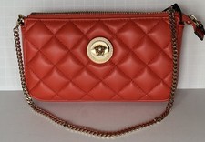 Versace Gold Medusa Head Quilted Leather Red Shoulder Bag 1019223 NWOT 925