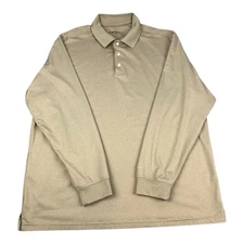 Walter Hagen Long Sleeve Golf Polo Shirt, Tan, Men’s Size Large 