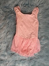 Jacques Moret Girls Ballet Leotard Dress Pink Tulle Skirt Size Medium Dancewear