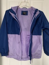 Eddie Bauer Kids Windbreaker Jacket Blue Purple Colorblock Hooded M 10/12 