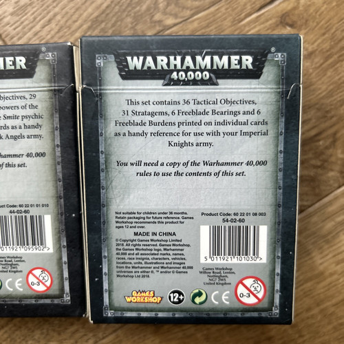 Warhammer 40,000 40k Datacards Sets Imperial Knights Dark Angels Games Workshop - Picture 3 of 4