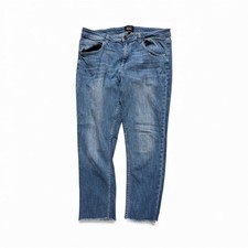 PAIGE Rosie HW High Rise Cropped Jeans Raw Hem Blue Size 30 Made in USA