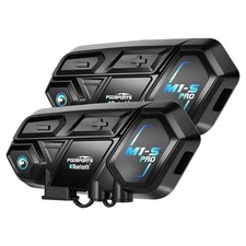 2X M1-S PRO Motorrad Helm Headset Bluetooth Sprechanlage Kopfhörer for 10 Riders