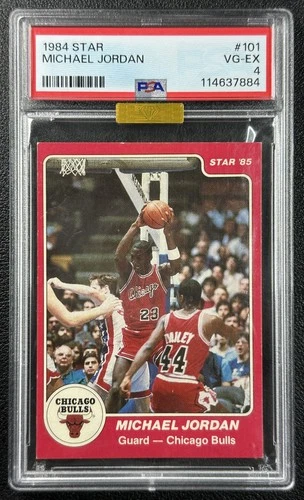 MICHAEL JORDAN PSA 4 FANATICS E TOP 15% 1984 STAR #101 ROOKIE RC BULLS MBA GOLD
