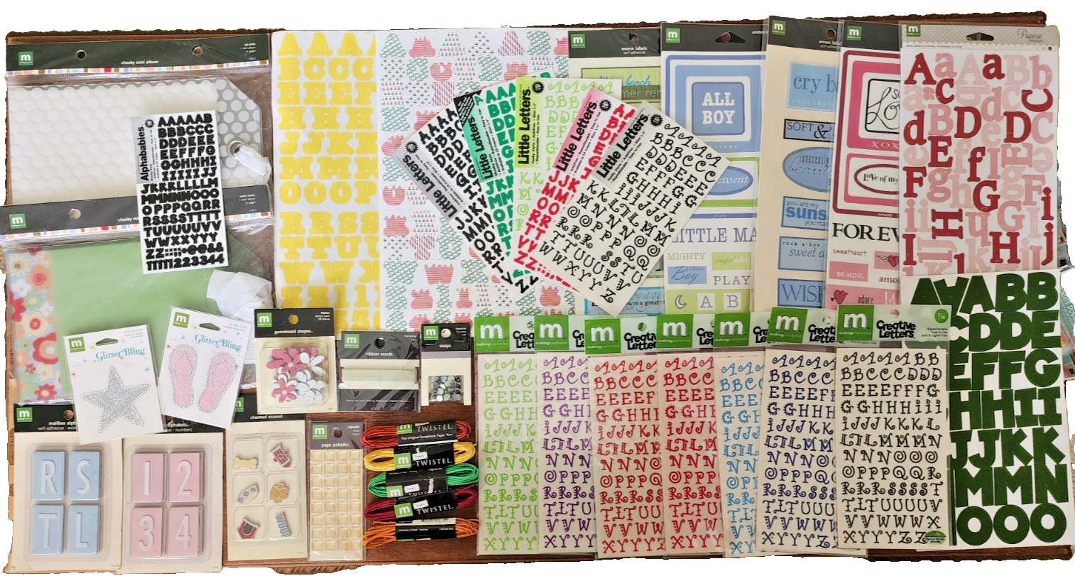 HUGE Vintage 1990s Making Memories Scrapbook Lot Stickers Charms Albums - 37pks