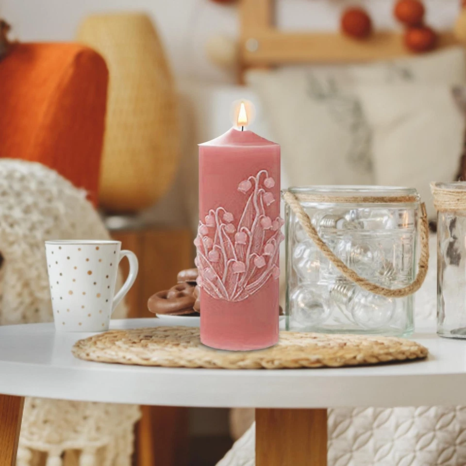 Moldes de cera de velas de silicona velas de pilar resina lirio del valle moldes de flores Foto 4 de 4