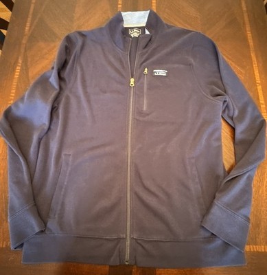LL Bean Men's Gray Full Zip Mock Neck Sweatshirt Jacket Size Medium Regular