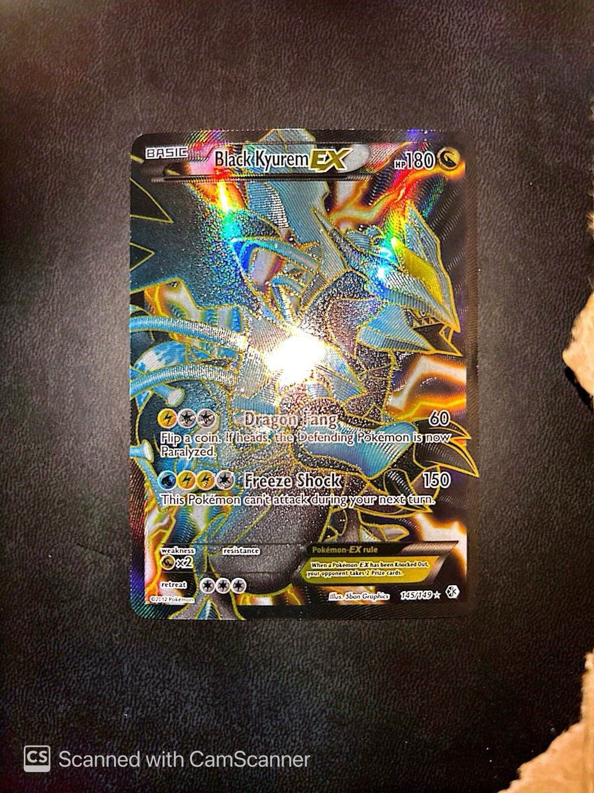 Black Kyurem EX (145 Full Art) 145/149 Boundaries Crossed Holo NM CRISPY