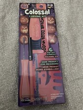 New Colossal Pumpkin Carving Kit 10 Piece Set With 6 Popout Halloween Stencils