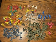 1960 70s VINTAGE Marx TIM-MEE TOY WWII Civil War Cowboy Indian Quality Figures