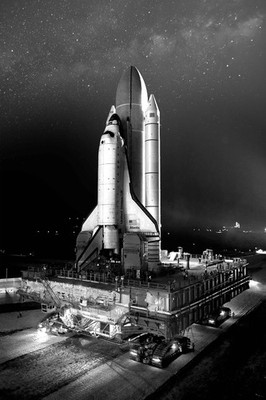 VTG Space Shuttle On Crawler B+W Photo Enhanced Giclée Reprint - 8.5x11, 17x22