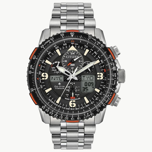 Titanium Skyhawk Eco-Drive Atomic Time 