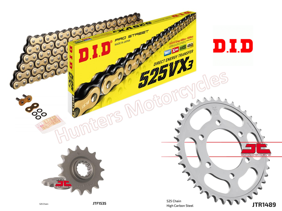 Kawasaki ZX6R J1 & J2 2000 to 2002 DID Gold X-Ring Chain