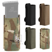 KRYDEX Tactical 9mm Pistol Single Magazine Pouch Holder Duty Belt MOLLE Mounted